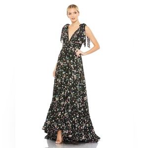 Mac Duggal Black Floral Gown